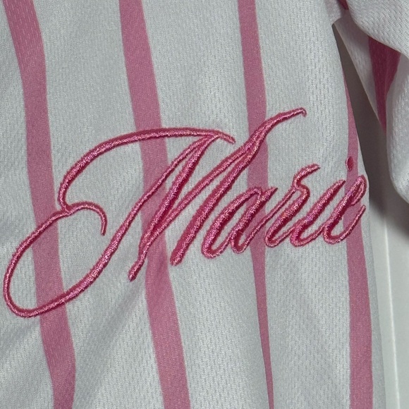 Disney’s Aristocats Marie Baseball Jersey Pink and White Striped Size XS - Picture 2 of 4